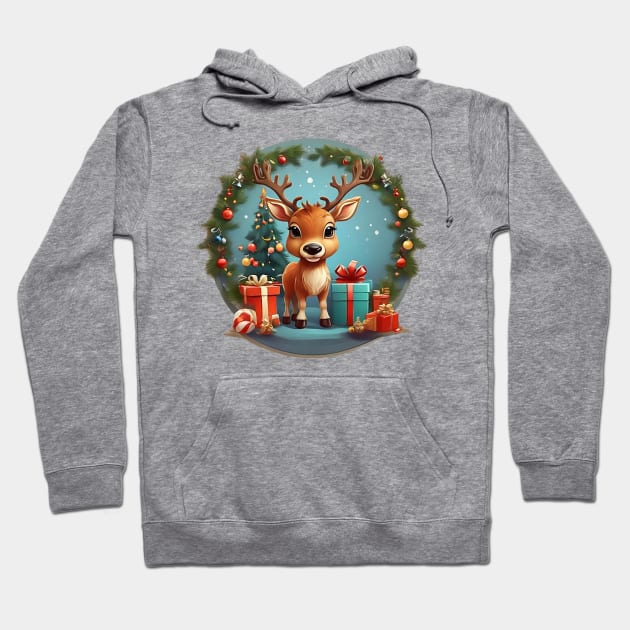 Christmas Reindeer Hoodie by likbatonboot